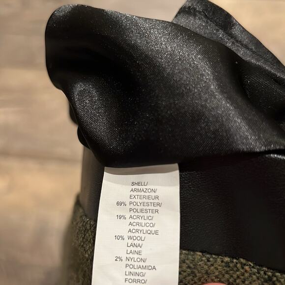 NWT Kensie Tweed Mini Skirt Green Black Size 12 - Picture 9 of 11